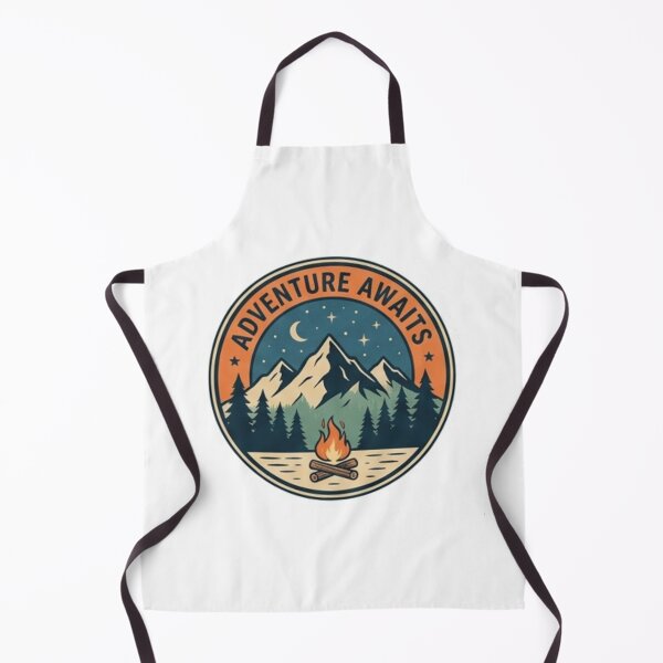 Item preview, Adventure Awaits Vintage Mountain Campfire Retro Travel Badge designed and sold by Rehnair.