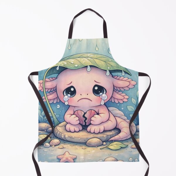 Item preview, Sad Axolotl with Broken Heart - Kawaii Tears designed and sold by ImagineNature.