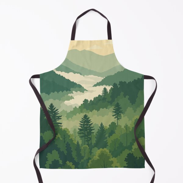 Item preview, Misty Green Forest Valley Vector landscape Illustration designed and sold by BrownHorse90s.
