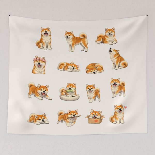 Item preview, Shiba Inu Sticker Pack – Cute Dog Poses Collection designed and sold by blankTeeShirt.