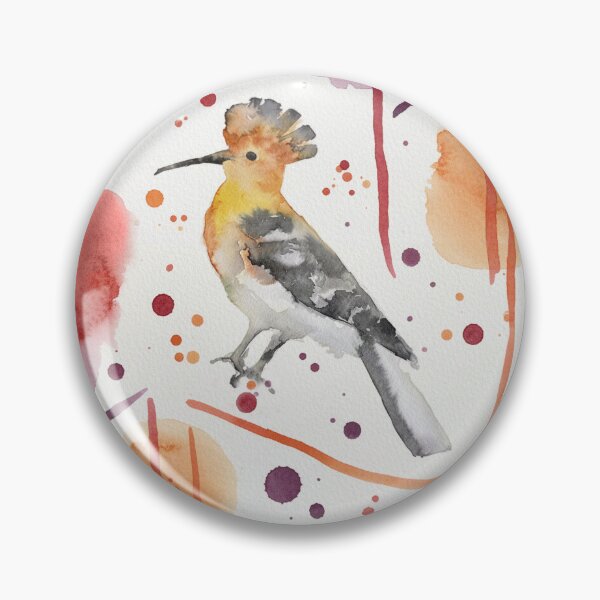 Item preview, ​Artistic Hoopoe Bird Watercolor Pattern designed and sold by wissal.studio.