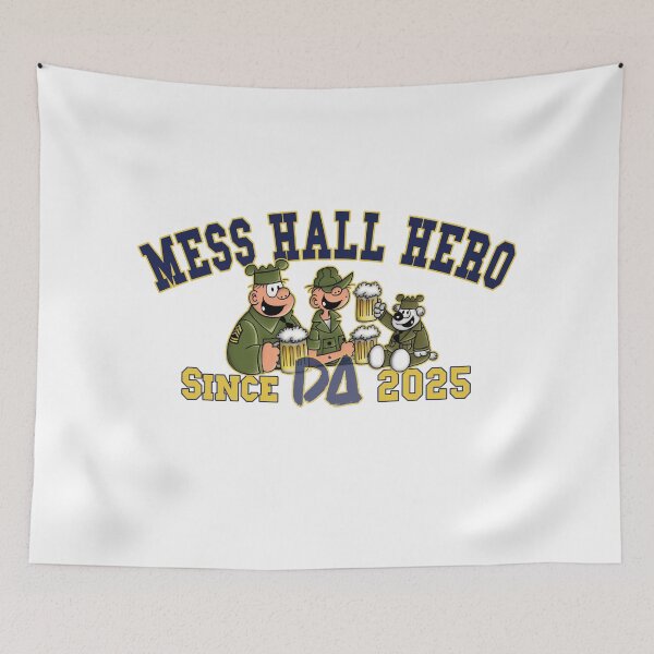 Item preview, Vintage Varsity Mess Hall Hero Since 2025 Funny Retro Army Comic Streetwear Graphic designed and sold by DesignArtist.ia.