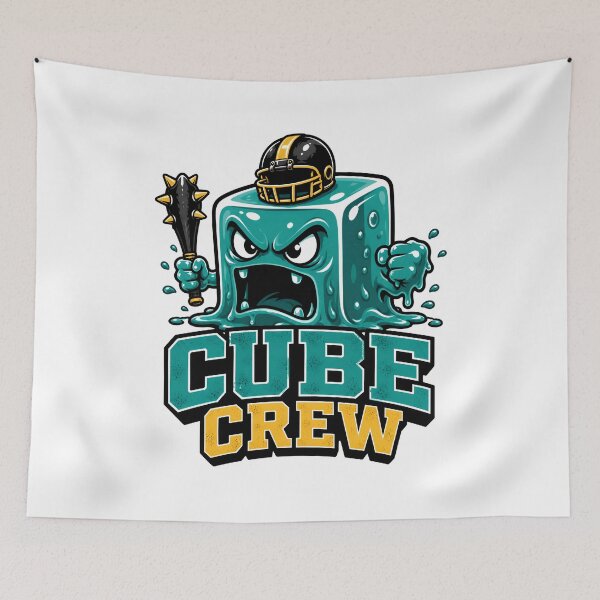 Item preview, Cube Crew Slime Monster Football Helmet Art designed and sold by Fenay Designs.