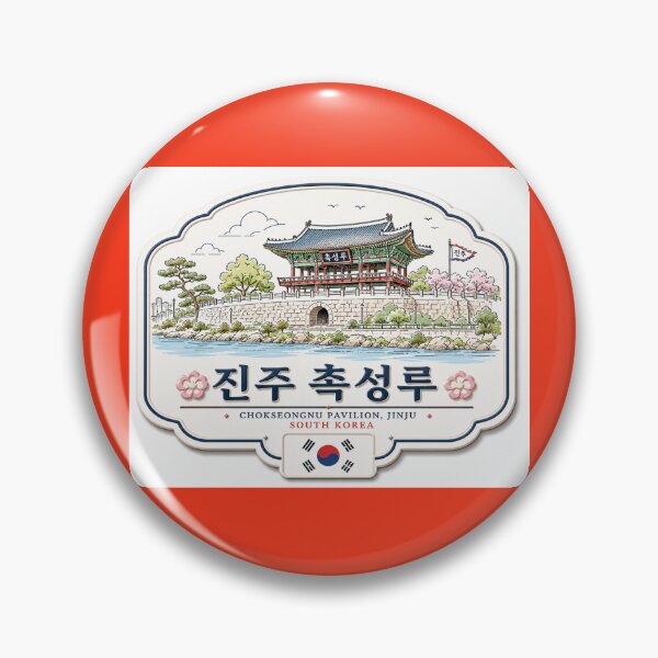 Item preview, Jinju Chokseongnu Pavilion Korea 3D Label  Label  designed and sold by PaintMeWorld.