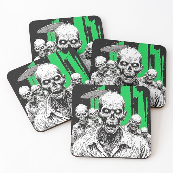 Item preview, Zombie Horde UFO Invasion Horror Art designed and sold by ChaoticZenStudio.