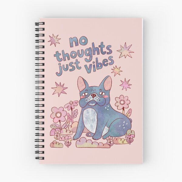 Item preview, No Thoughts Just Vibes Funny Blue French Bulldog Quote designed and sold by Itouchedabee.