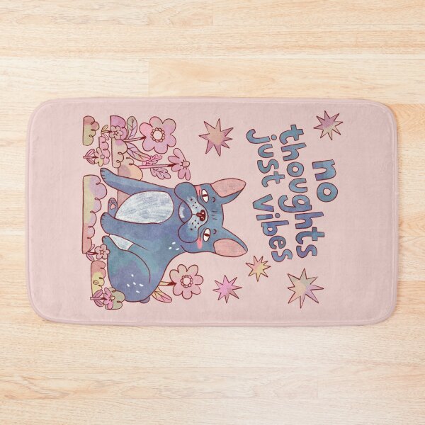 Item preview, No Thoughts Just Vibes Funny Blue French Bulldog Quote designed and sold by Itouchedabee.