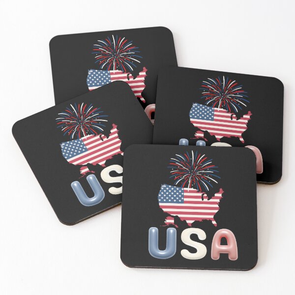 Item preview, American Flag USA Map Fireworks Patriotic Fourth of July Graphic designed and sold by Art IN Pack.