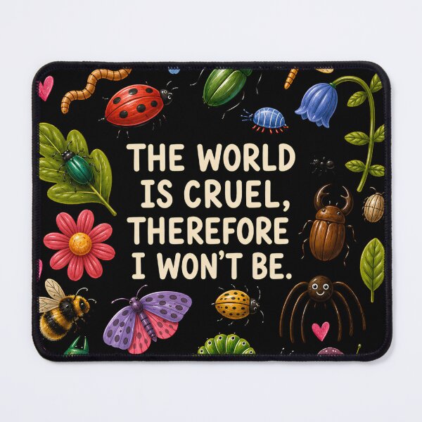 Item preview, The World Is Cruel Therefore I Won't Be Cute Bugs Art designed and sold by VGAfanatic.