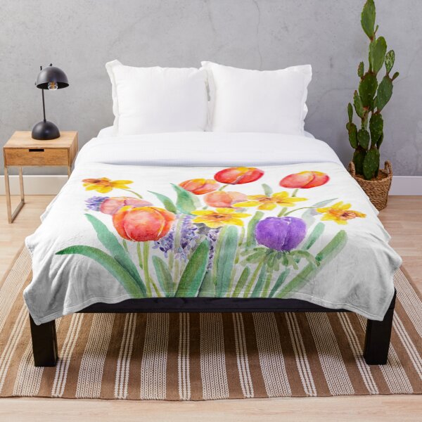 Artikelvorschau, Frühlingsstrauß mit Tulpen, Narzissen und Hyazinthen entworfen und verkauft von SelenePaintings .