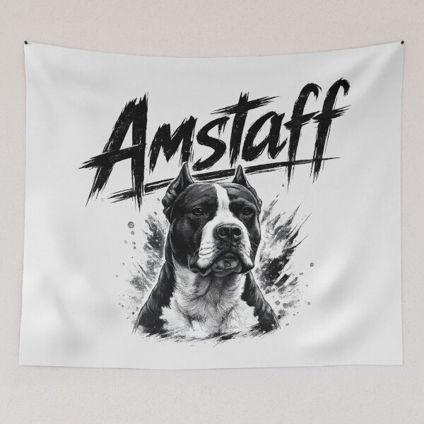 Item preview, Amstaff Power – American Staffordshire Terrier Monochrome Splash Art designed and sold by blankTeeShirt.