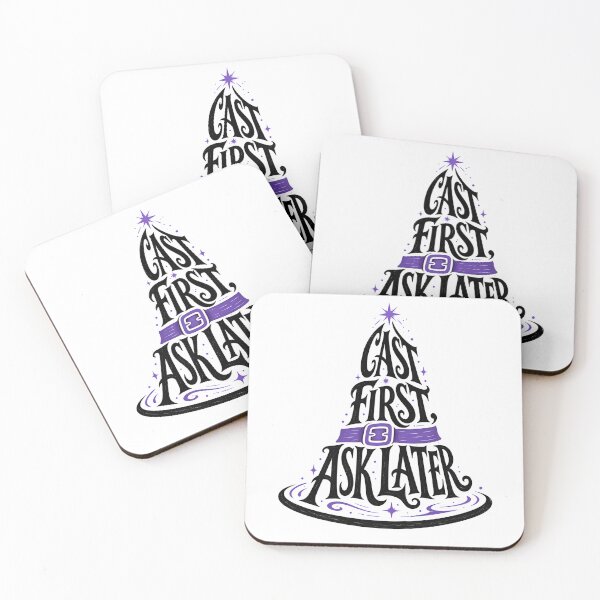 Item preview, Cast First Ask Later Wizard Hat Fantasy Magic Design designed and sold by Fenay Designs.