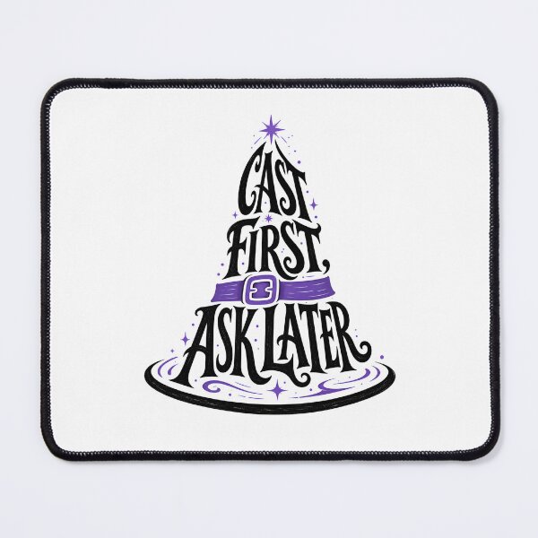 Item preview, Cast First Ask Later Wizard Hat Fantasy Magic Design designed and sold by Fenay Designs.