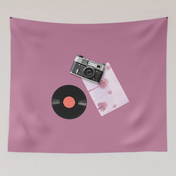 Item preview, Retro Camera and Vinyl Record Aesthetic Pink designed and sold by Theselinara.