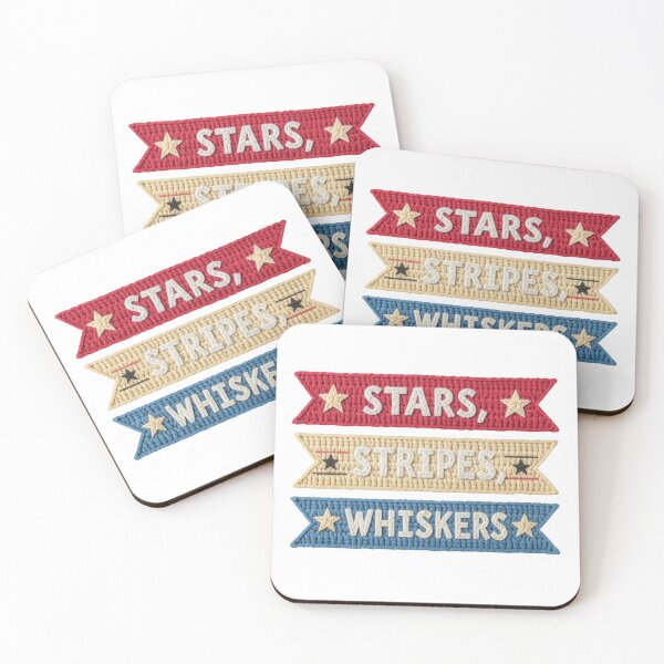 Item preview, Stars Stripes Whiskers 4th of July Cat T-Shirt, Patriotic Cat Shirt designed and sold by Calm Cat Studio.