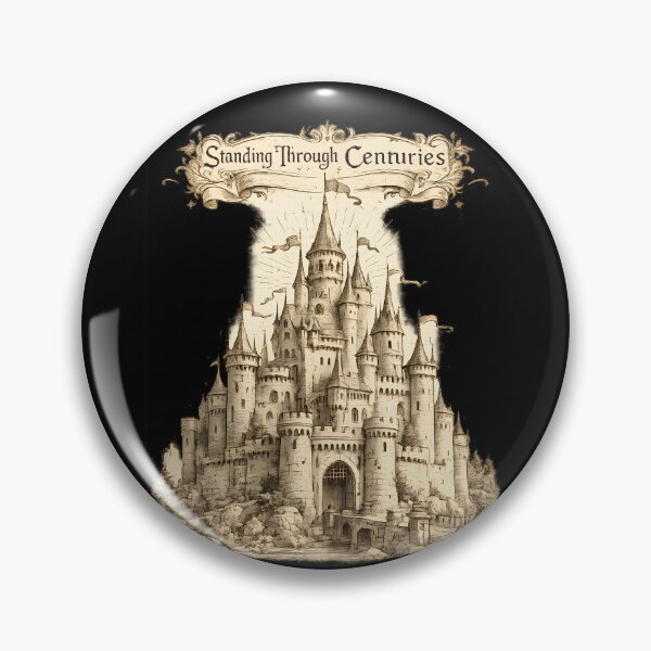 Item preview, Standing Through Centuries – Medieval Castle Historical Line Art Design designed and sold by ImaginedSpace7.