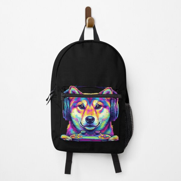 Item preview, Pop Art Shiba Inu Gamer Dog - Neon Colorful Gaming Cyberpunk designed and sold by Pfotenfaden.