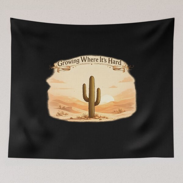 Item preview, Growing Where It’s Hard – Minimal Desert Cactus Sunset Design designed and sold by ImaginedSpace7.