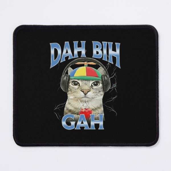 Item preview, Dah Bih Gah Funny Cat Meme with Propeller Hat and Headphones designed and sold by haitrieuic96.