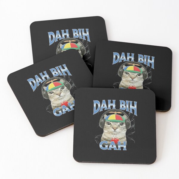 Item preview, Dah Bih Gah Funny Cat Meme with Propeller Hat and Headphones designed and sold by haitrieuic96.
