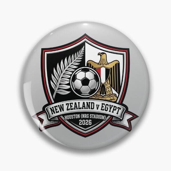 Item preview, New Zealand Egypt Soccer 2026 Houston Athletic Crest designed and sold by Pride Emblem Prints.