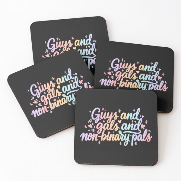 Item preview, Guys and Gals and Non-Binary Pals Inclusive Pastel Pride Quote designed and sold by Midnight Ink Studio.