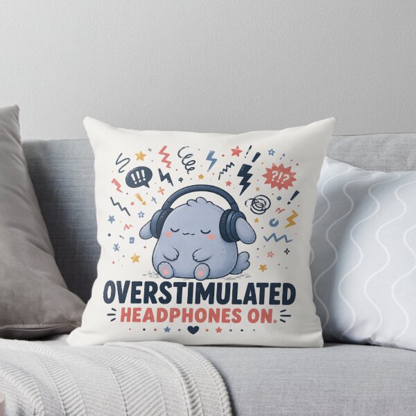 Item preview, Overstimulated Headphones On - Funny Sensory Overload Neurodivergent Design designed and sold by BlackSector77.