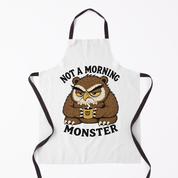 Item preview, Not A Morning Monster Grumpy Owlbear Coffee Fantasy Design designed and sold by Fenay Designs.