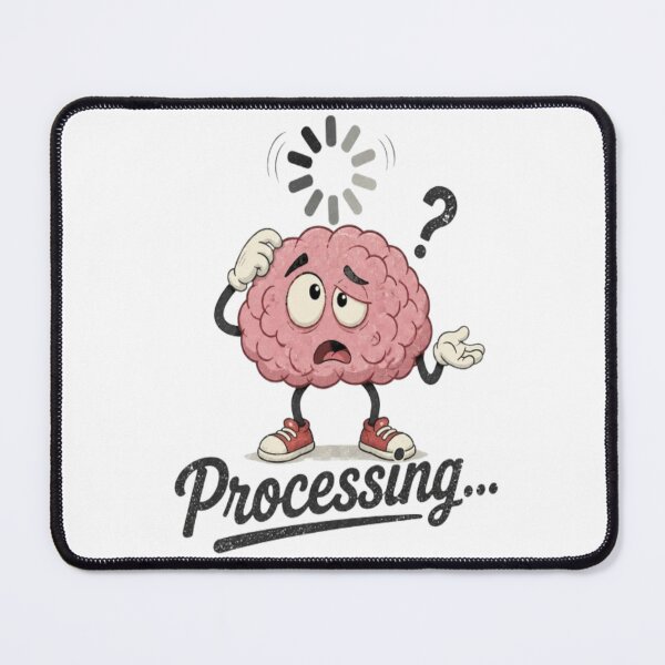 Item preview, Processing Funny Brain Loading Meme Overthinking Retro Vintage T-Shirt designed and sold by ElkasDesign.
