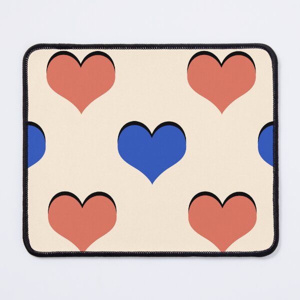 Item preview, Cerulean blue, terra cotta & antique white hearts designed and sold by Mint + Midnight.