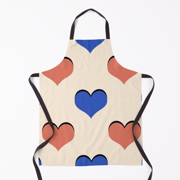 Item preview, Cerulean blue, terra cotta & antique white hearts designed and sold by Mint + Midnight.