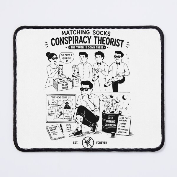 Item preview, Matching socks conspiracy theorist designed and sold by Peerless-Prime.