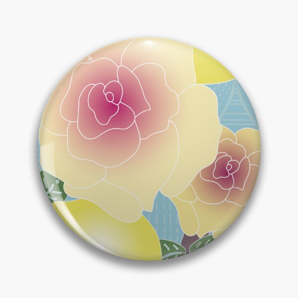Item preview, Yellow and Pink Roses and Lemons Pattern designed and sold by KateKeoganDesign.