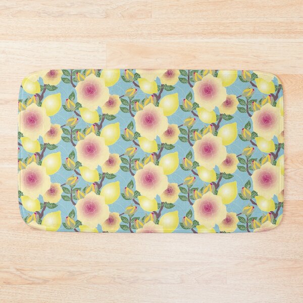 Item preview, Yellow and Pink Roses and Lemons Pattern designed and sold by KateKeoganDesign.