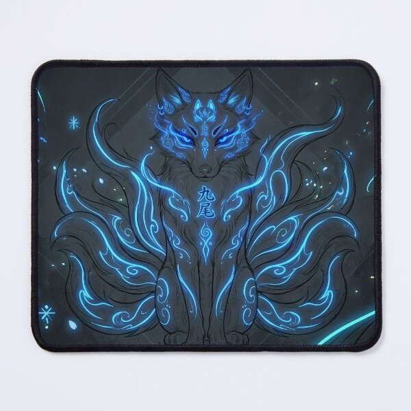 Item preview, Mystic Kitsune Spirit – Blue Neon Flames designed and sold by Neo Tokio.