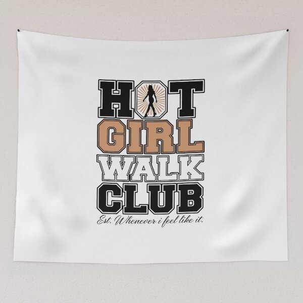 Item preview, Hot Girl Walk Club Retro Typography with Fashion Silhouette designed and sold by DariaOltes.