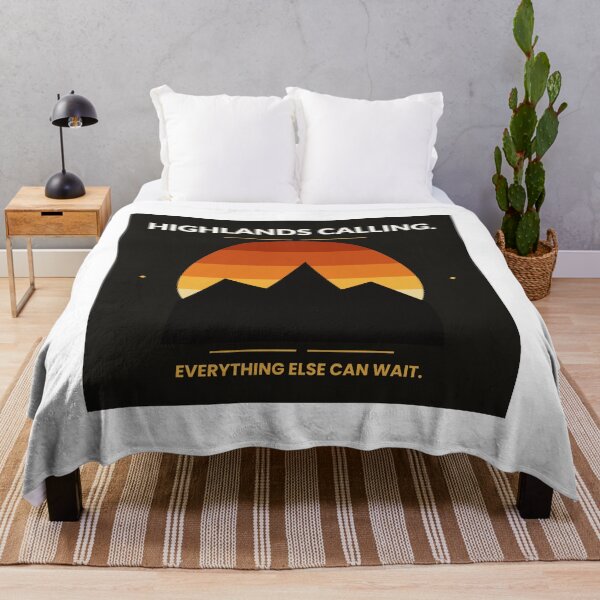 Item preview, Highlands calling, everything else can wait | Scottish sayings | Hiking designed and sold by AmberSkyPhoto.