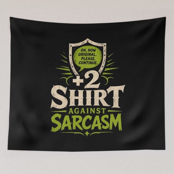 Item preview, Plus Two Shirt Against Sarcasm Funny Fantasy Shield Graphic designed and sold by Fenay Designs.
