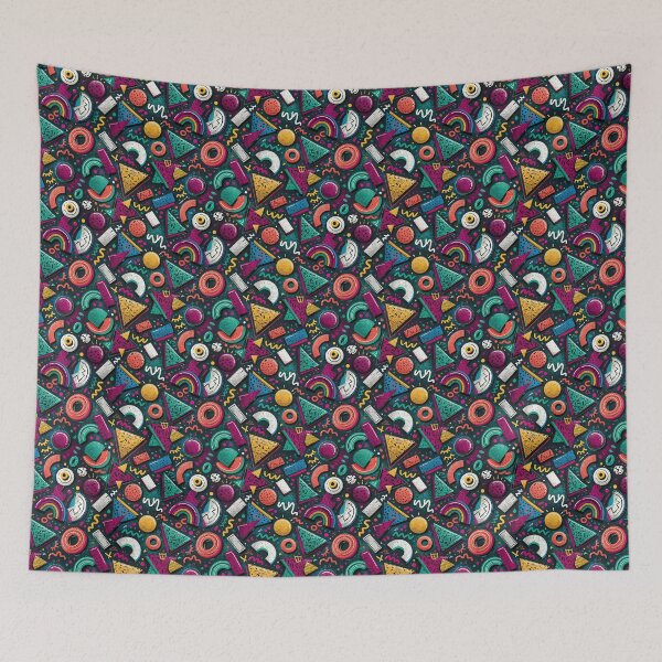 Item preview, Vibrant Memphis Style Geometric Collage Pattern designed and sold by igraphixart.