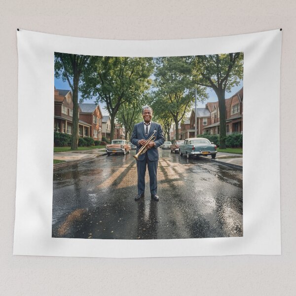 Artikelvorschau, Louis Armstrong Jazz Icon Portrait entworfen und verkauft von Home Decor Art.