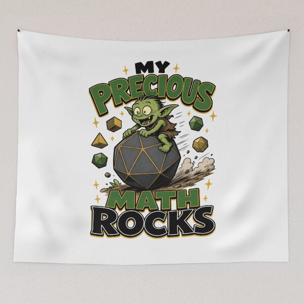 Item preview, My Precious Math Rocks Cute Goblin D20 Dice Graphic designed and sold by Fenay Designs.