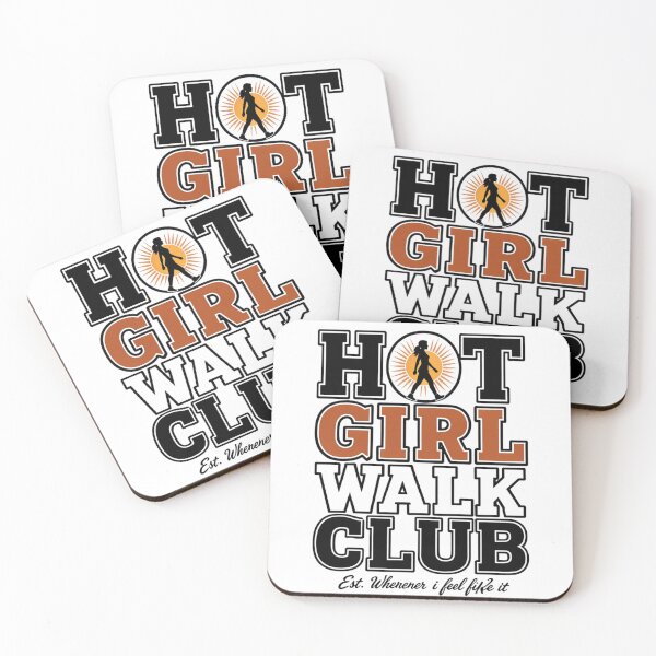 Item preview, Hot Girl Walk Club Typography with Walking Silhouette and Sunburst designed and sold by DariaOltes.