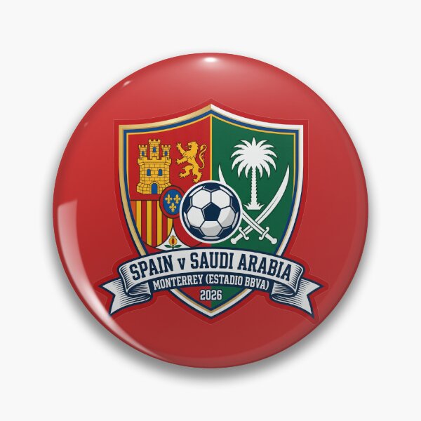 Item preview, Spain vs Saudi Arabia 2026 Soccer Crest Graphic designed and sold by Pride Emblem Prints.