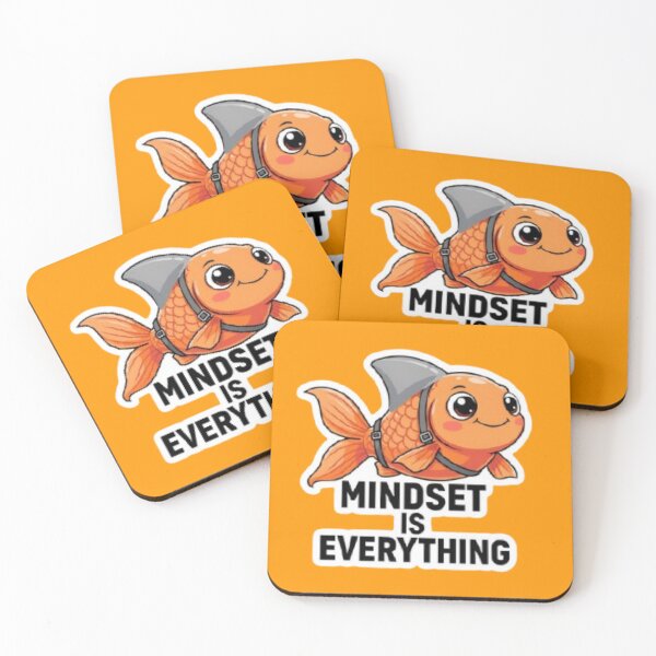 Item preview, Mindset Is Everything Motivational Goldfish with Shark Fin  Funny  designed and sold by kouriashop.