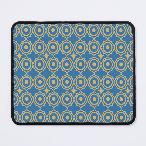 Item preview, Cerulean Blue and Gold Moroccan Geometric Lattice Pattern designed and sold by Art-PraveenRai.