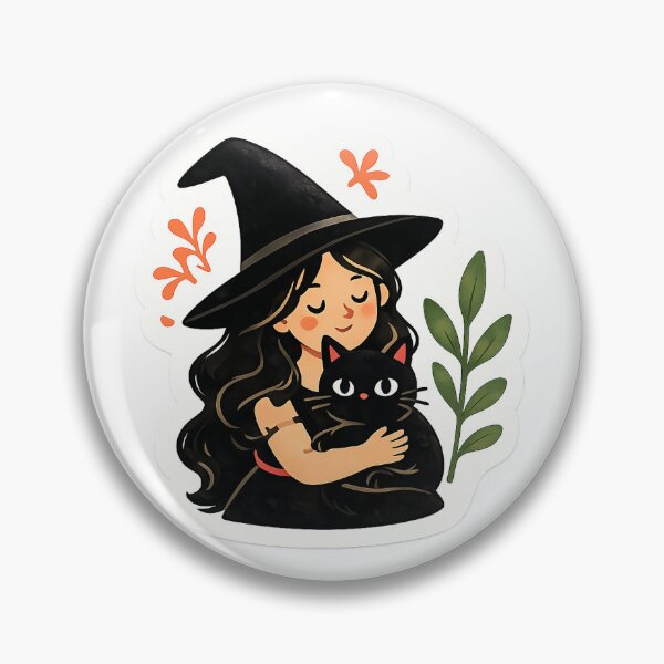 Item preview, Little witch and black cat designed and sold by Vulyk .