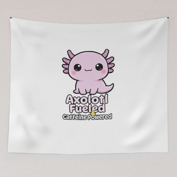 Item preview, Axolotl Fueled Caffeine Powered Funny Shirt designed and sold by Arties4Bread⭐⭐⭐⭐⭐.