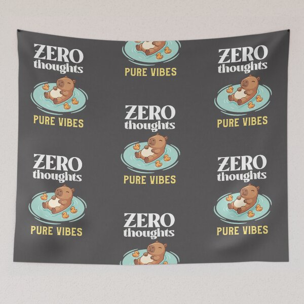 Item preview, Capybara Zero Thoughts Pure Vibes designed and sold by GlitchedTees.