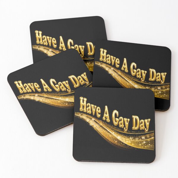 Item preview, HAVE A GAY DAY Sparkle Gold Metal designed and sold by TackyTime.