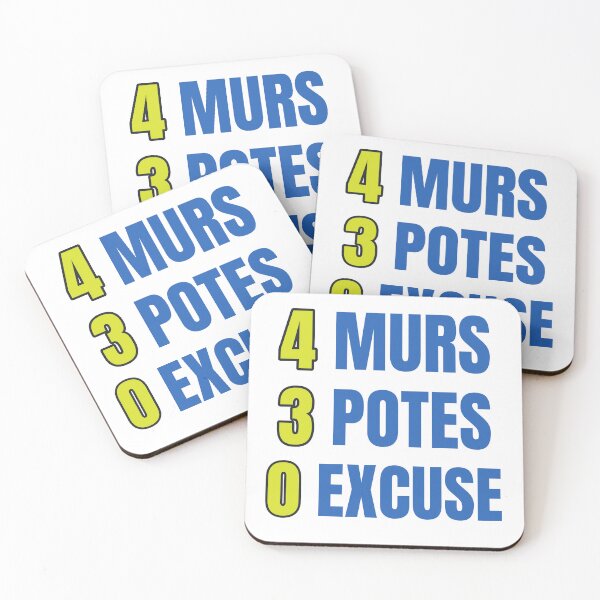 Item preview, Padel humour — 4 murs, 3 potes, 0 excuse designed and sold by QuatreMurs.
